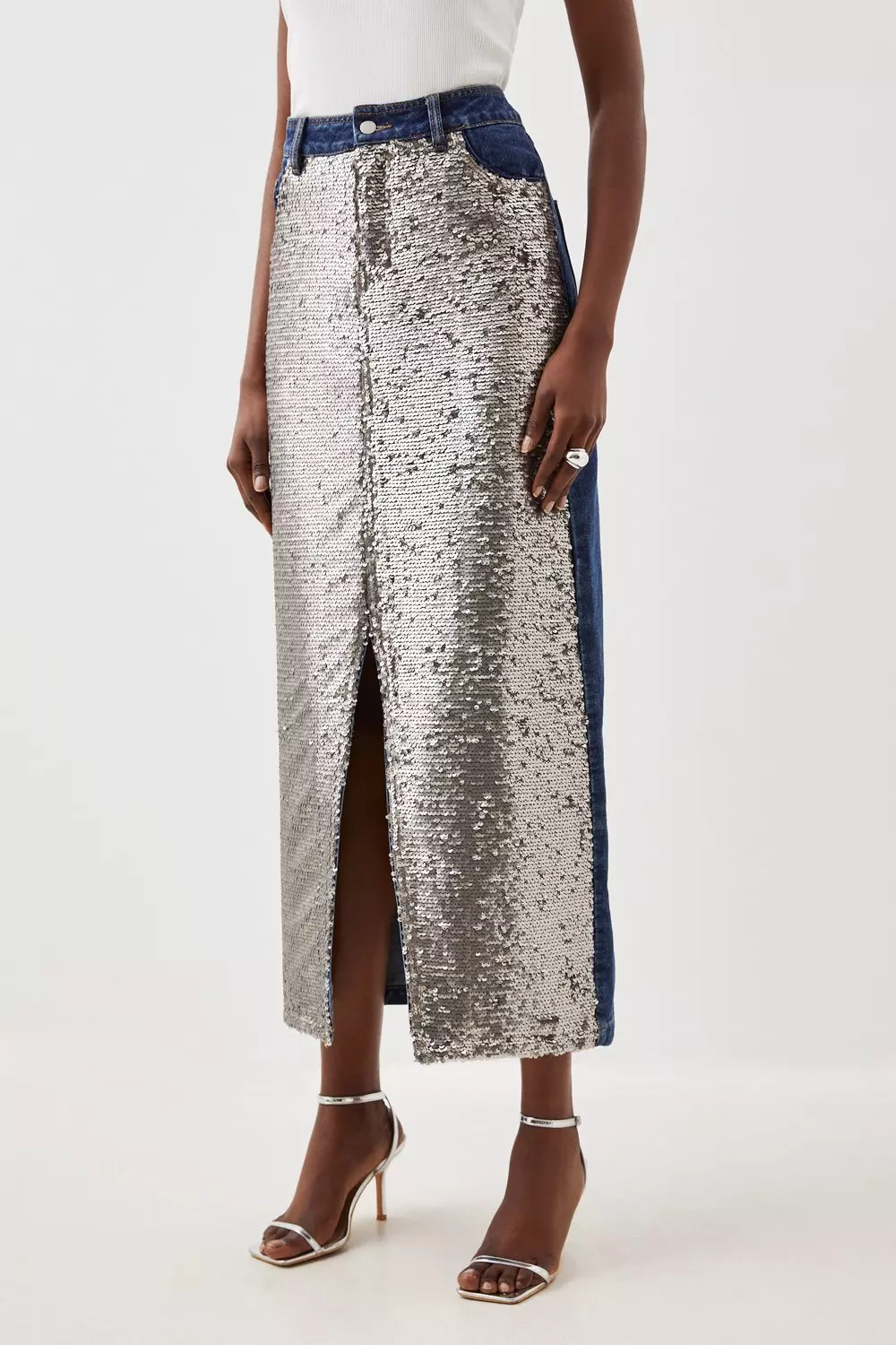 nagonstans mat shell アシンメskirt  Sサイズ Japanese Pattern Slit Maxi Skirt X901 – XTYLINGS